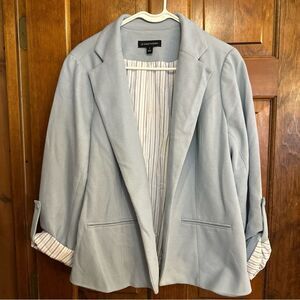 Women’s Skies Are Blue Blazer Open Front Size 1X Light Blue